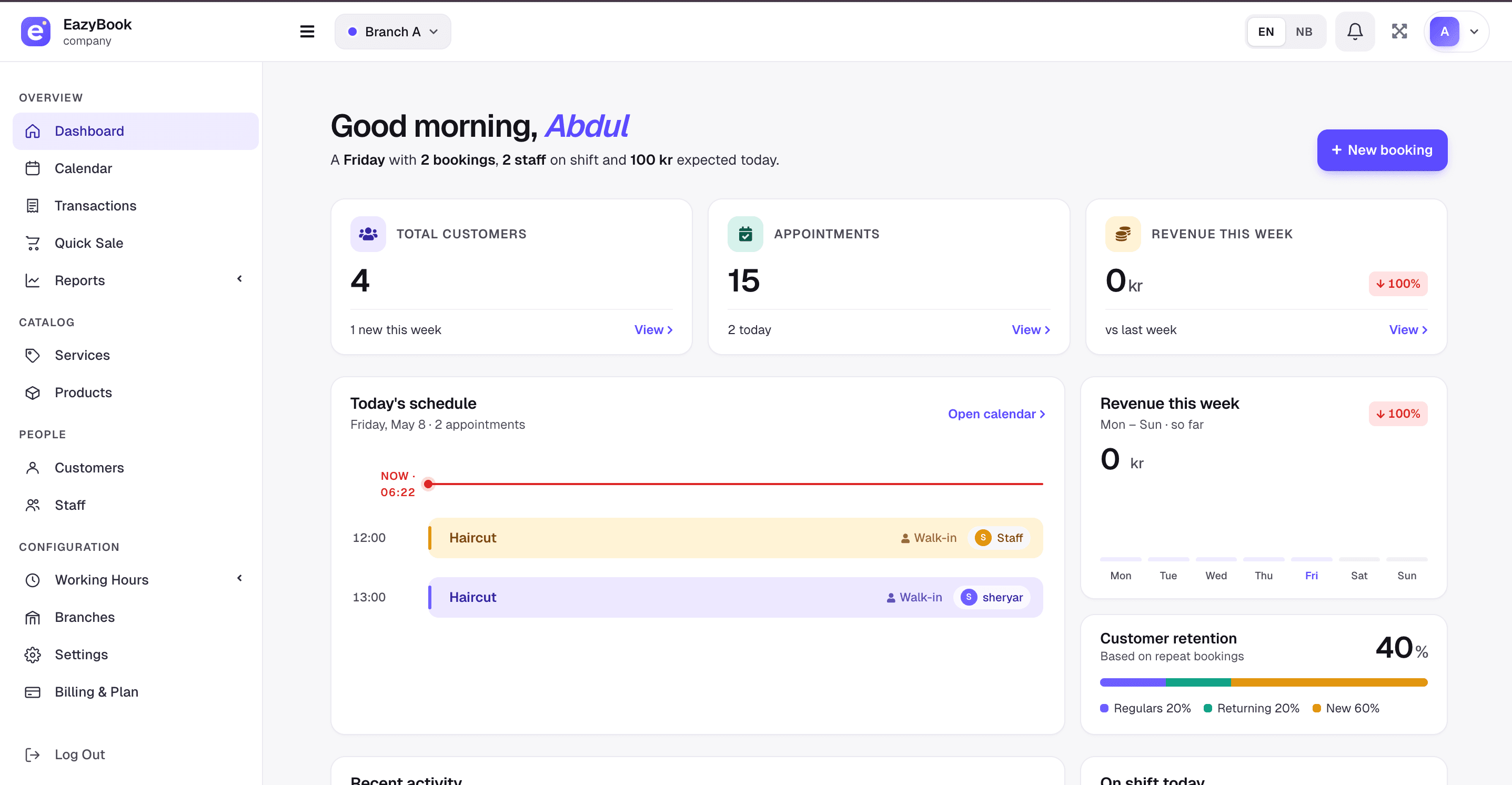 EazyBook - Multi-tenant booking & business management SaaS - built by Abdul Wahab Asif