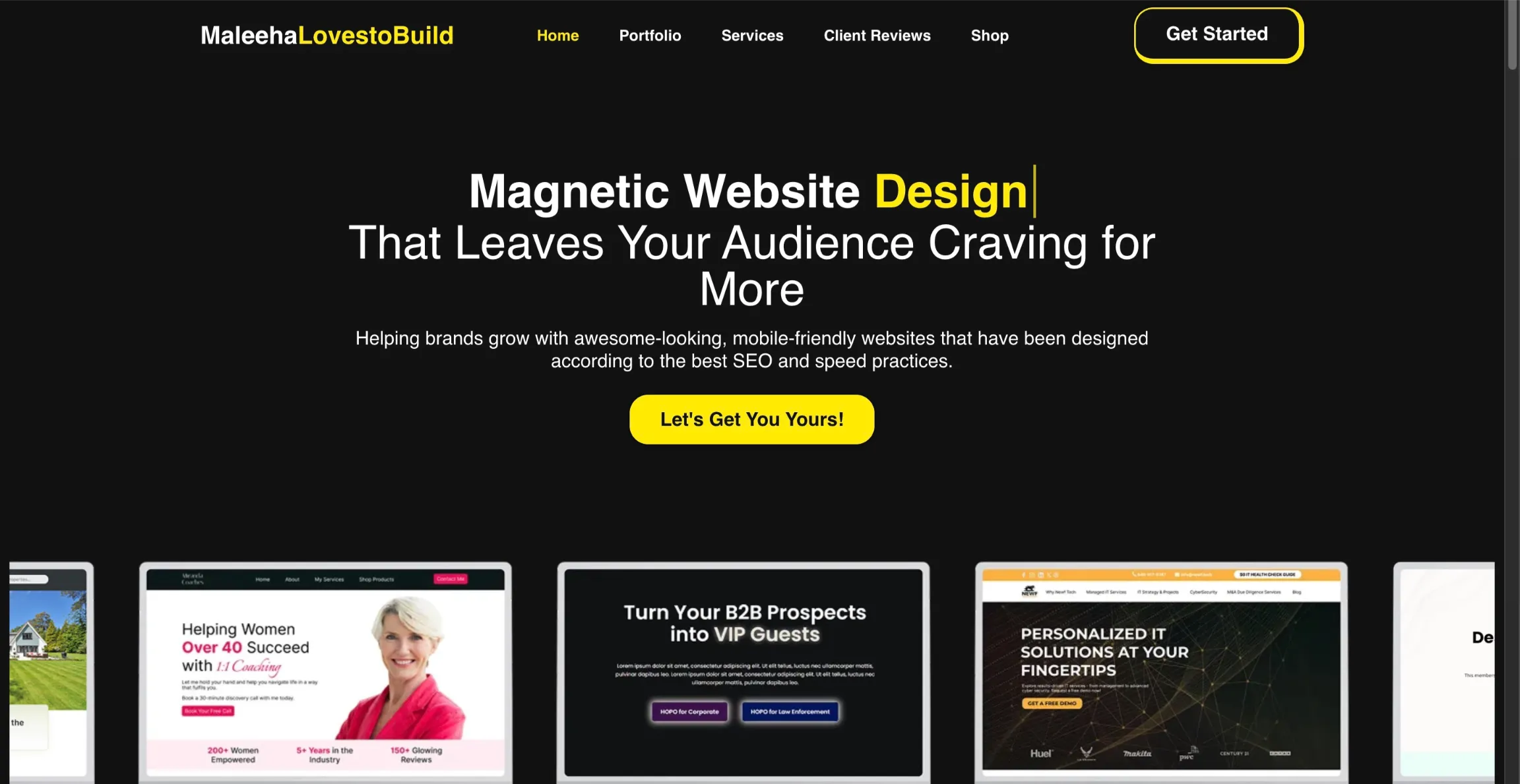 Maleeha - Designer portfolio site - built by Abdul Wahab Asif